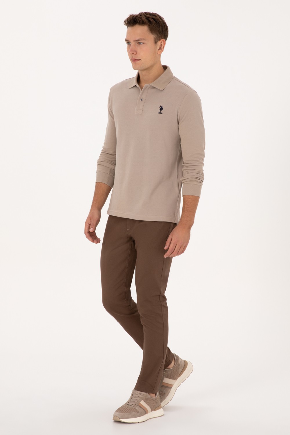 U.S. Polo Assn. Erkek Slim Fit Lacivert Kanvas Pantolon 50316835-VR033 görsel 3