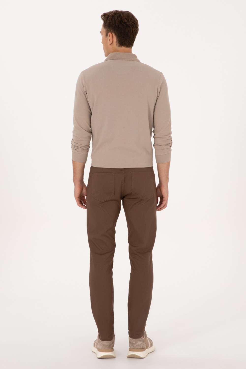 U.S. Polo Assn. Erkek Slim Fit Lacivert Kanvas Pantolon 50316835-VR033 görsel 4