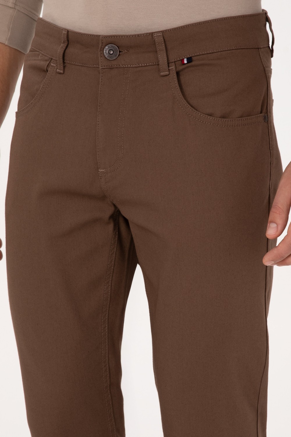 U.S. Polo Assn. Erkek Slim Fit Lacivert Kanvas Pantolon 50316835-VR033 görsel 5
