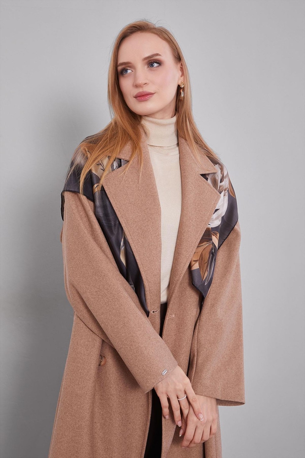 Lêvi D'or Toprak Oversize Astarsız Kaşe Kaban görsel 8