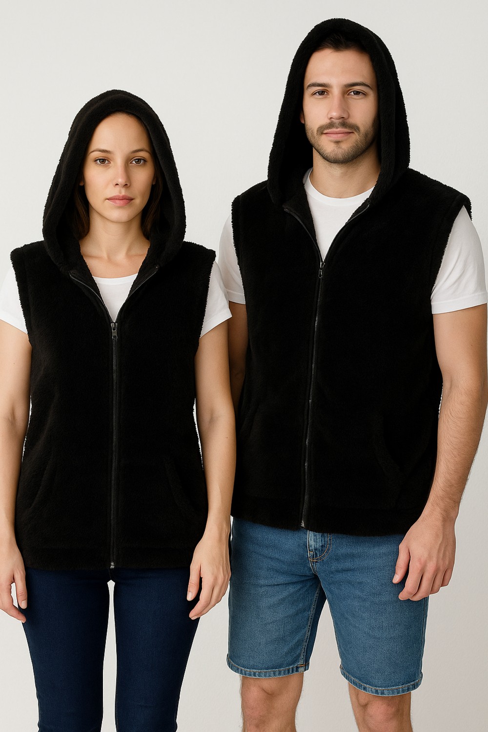Sweet's Collection Yelek Kadın Welsoft Peluş Kapüşonlu görsel 8
