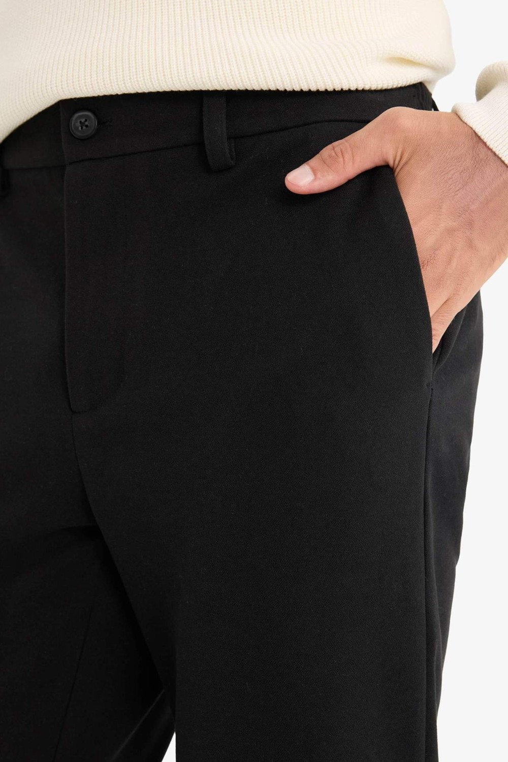 DeFacto Sıcak Tutan Tailored Regular Fit Düz Paça Pantolon D3707AX25WN görsel 3