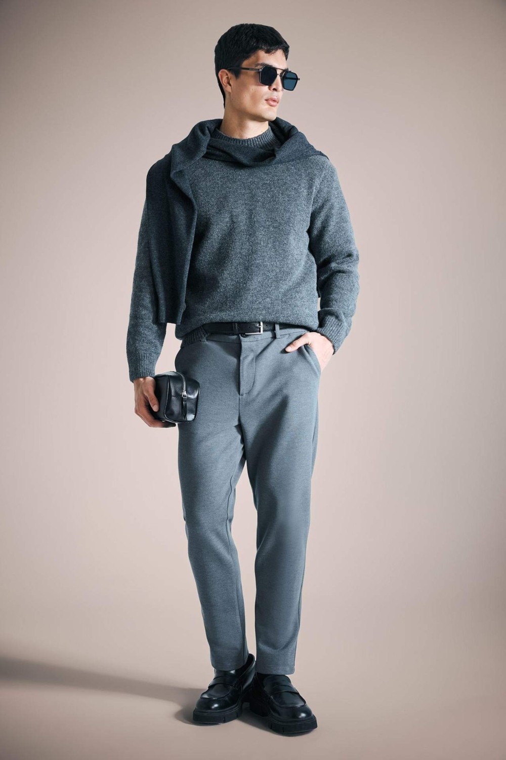 DeFacto Sıcak Tutan Tailored Regular Fit Düz Paça Pantolon D3707AX25WN görsel 8