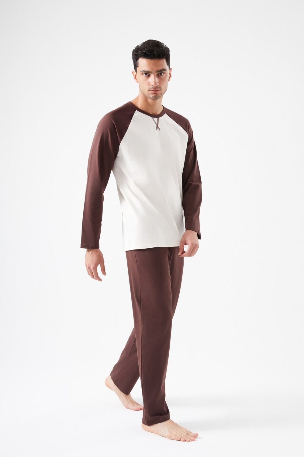 Koza İç Giyim Erkek Pamuklu Uzun Kollu Cepli Pijama Takımı