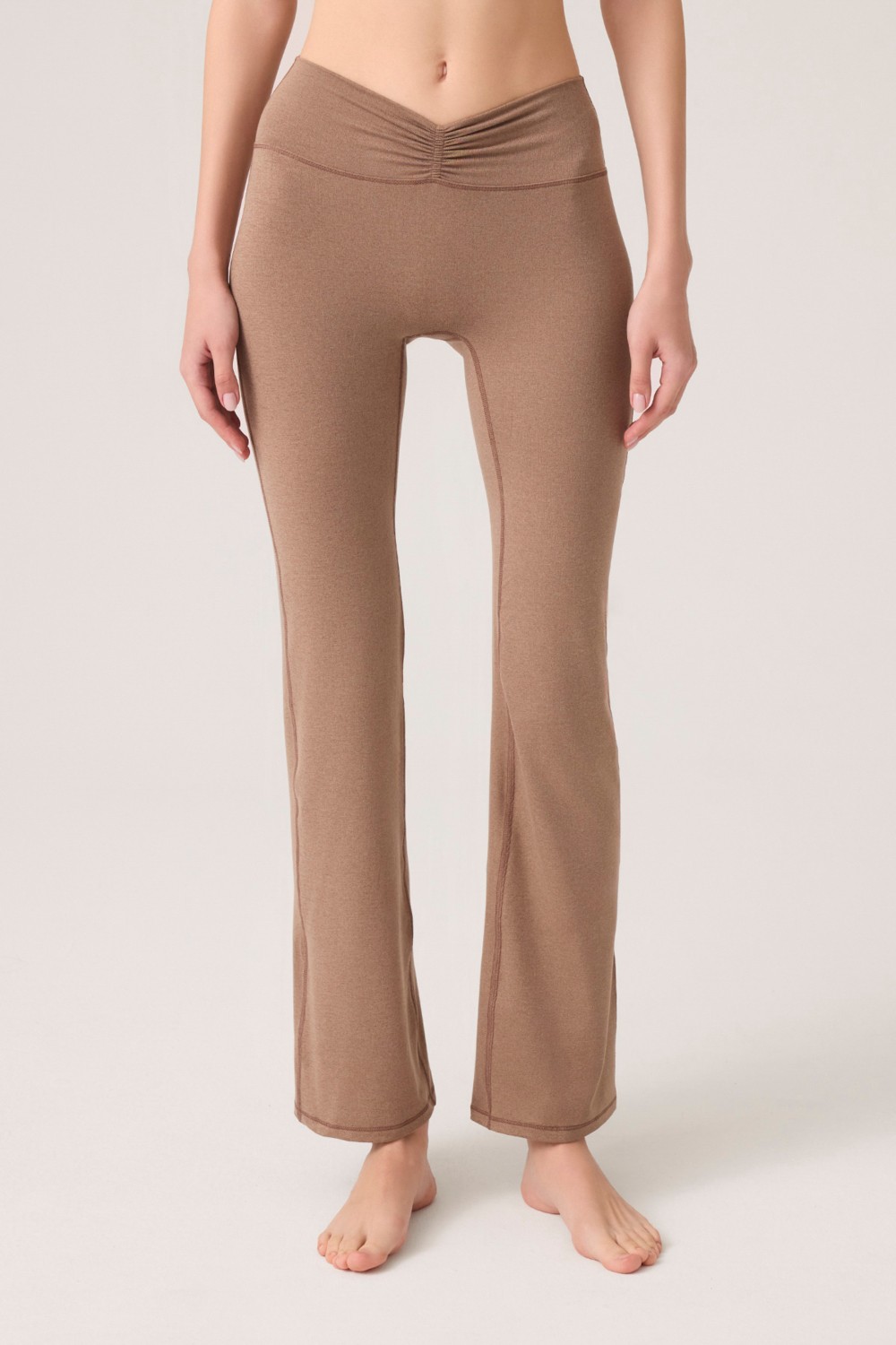 Los Ojos x Ece Siyah Bel Detaylı Ispanyol Paça Pantolon Ruched & Flared