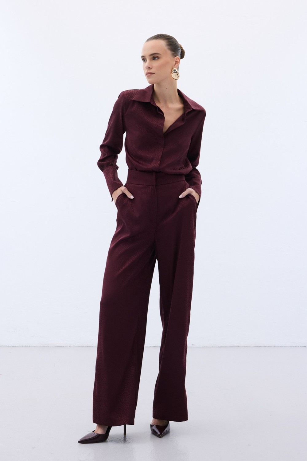 Sateen Jakarlı Pantolon - Lacivert görsel 2