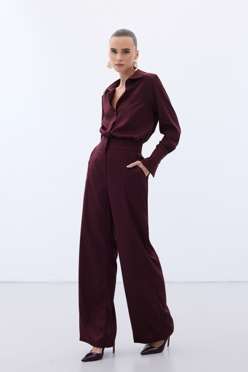 Sateen Jakarlı Pantolon - Lacivert görsel 3