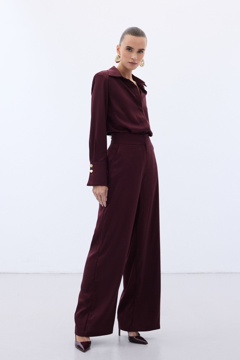 Sateen Jakarlı Pantolon - Lacivert görsel 4
