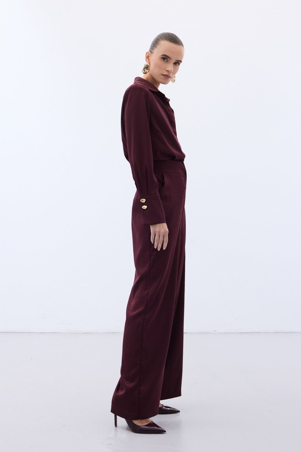 Sateen Jakarlı Pantolon - Lacivert görsel 5