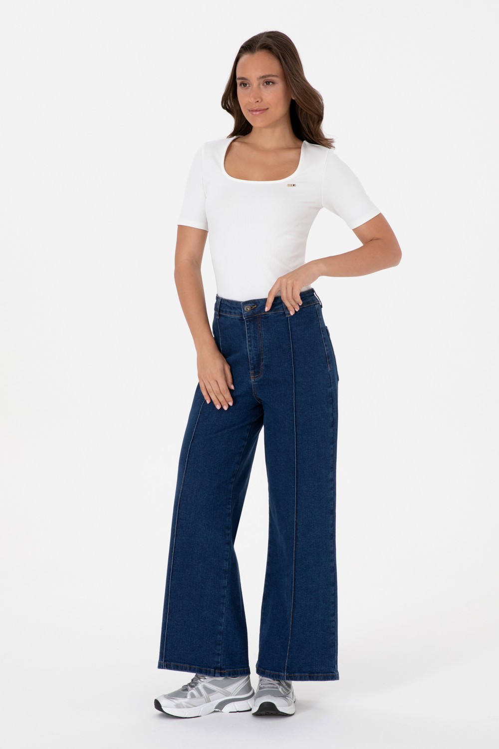 U.S. Polo Assn. Kadın Mavi Flaire High Waist Fit Jean Pantolon 50316581-DN0022