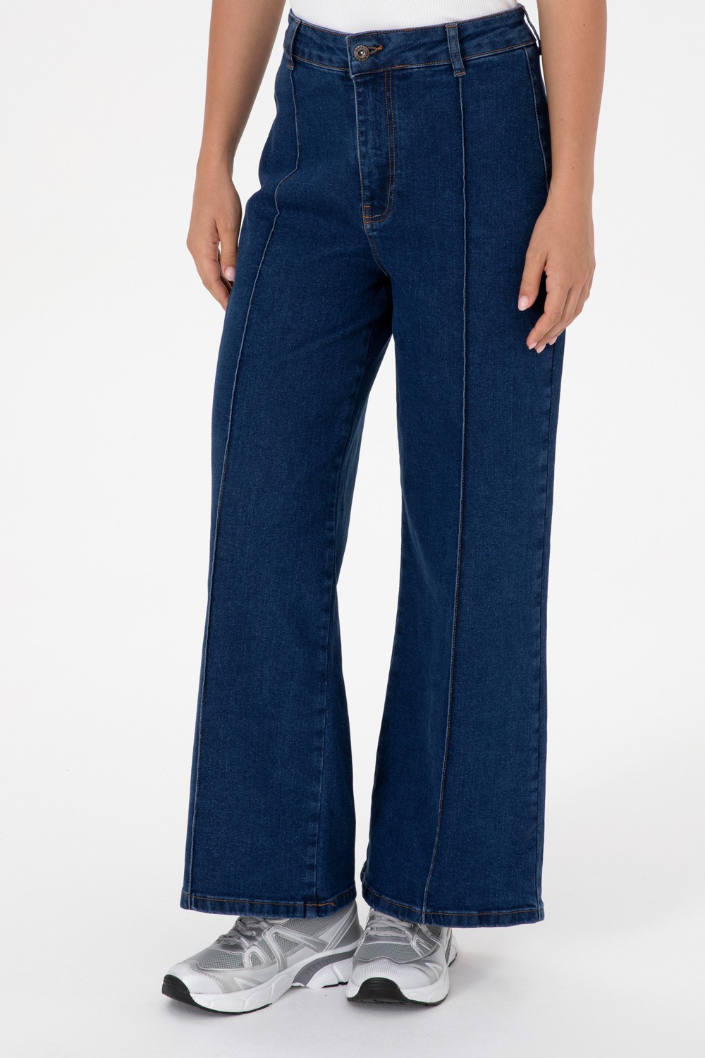 U.S. Polo Assn. Kadın Mavi Flaire High Waist Fit Jean Pantolon 50316581-DN0022 görsel 2