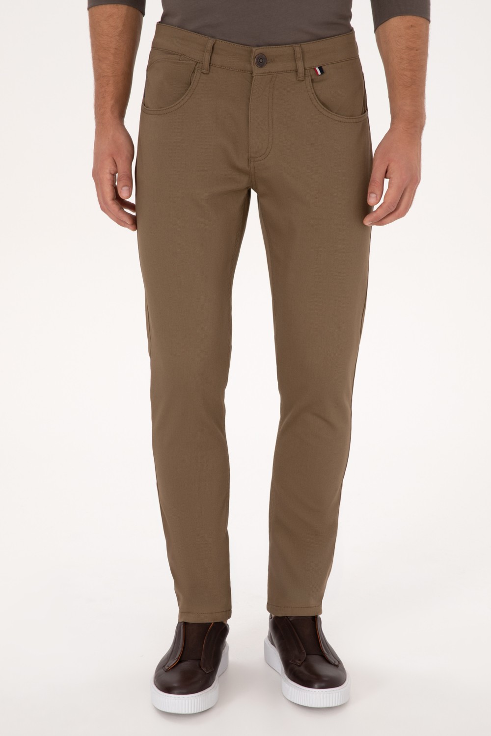 U.S. Polo Assn. Erkek Slim Fit Lacivert Kanvas Pantolon 50316835-VR033 görsel 8