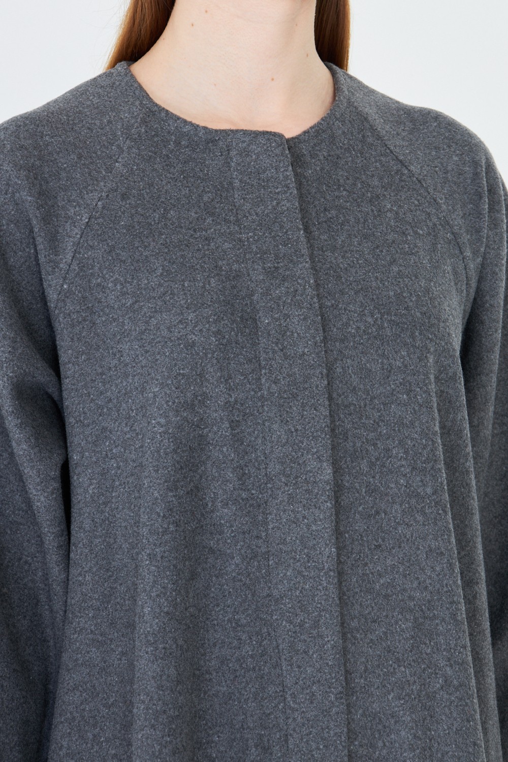 Comstar Kadın Trend Oversize Uzun Kol Şık Bordo Kaşe Panço görsel 4