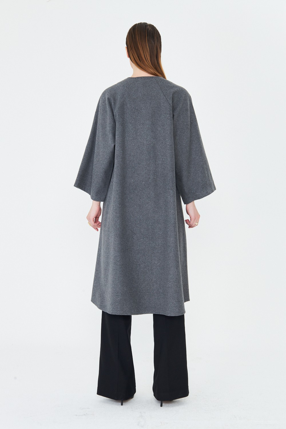 Comstar Kadın Trend Oversize Uzun Kol Şık Bordo Kaşe Panço görsel 6