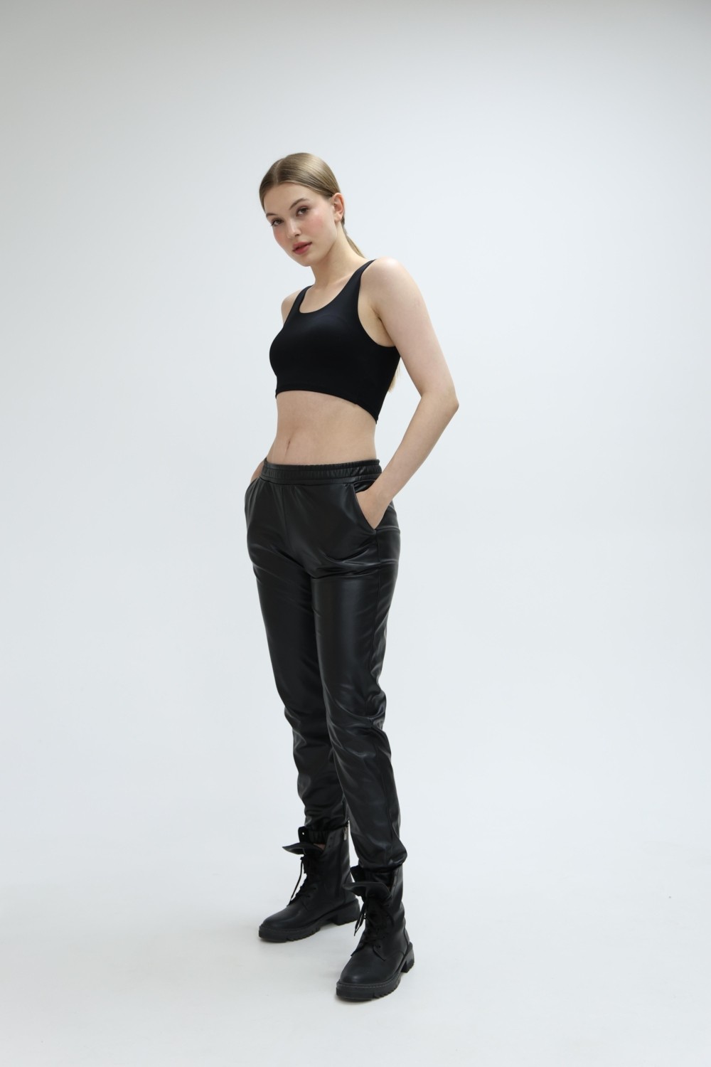 Modesto Deri Pantalon Siyah