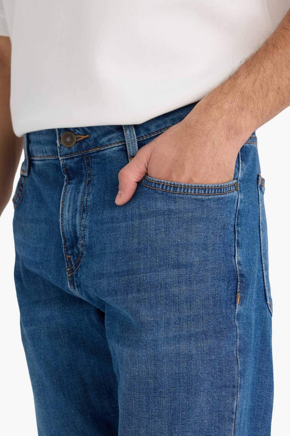 DeFacto Sergio Regular Fit Normal Bel Boru Paça Jean Pantolon A6948AX25AU görsel 5