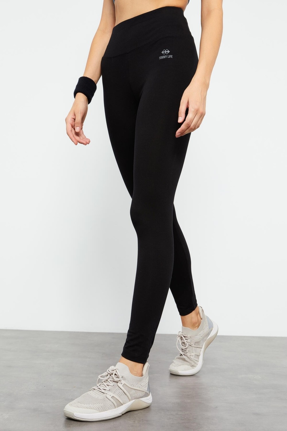 Tommy Life Siyah Yüksek Bel Toparlayıcı Slim Fit Dar Paça Kadın Tayt - 94011 görsel 2