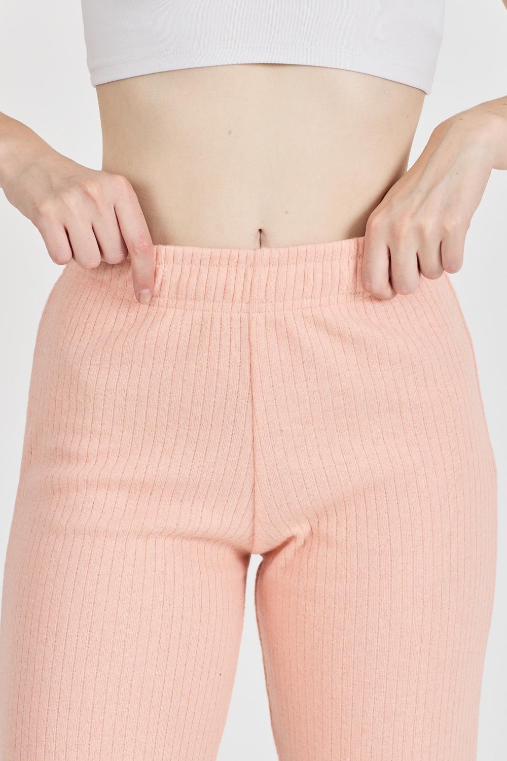 Mmetalic Kadın Indigo Yüksek Bel Fitilli Bol Paça Günlük Ince Eşofman Altı Pijama görsel 6