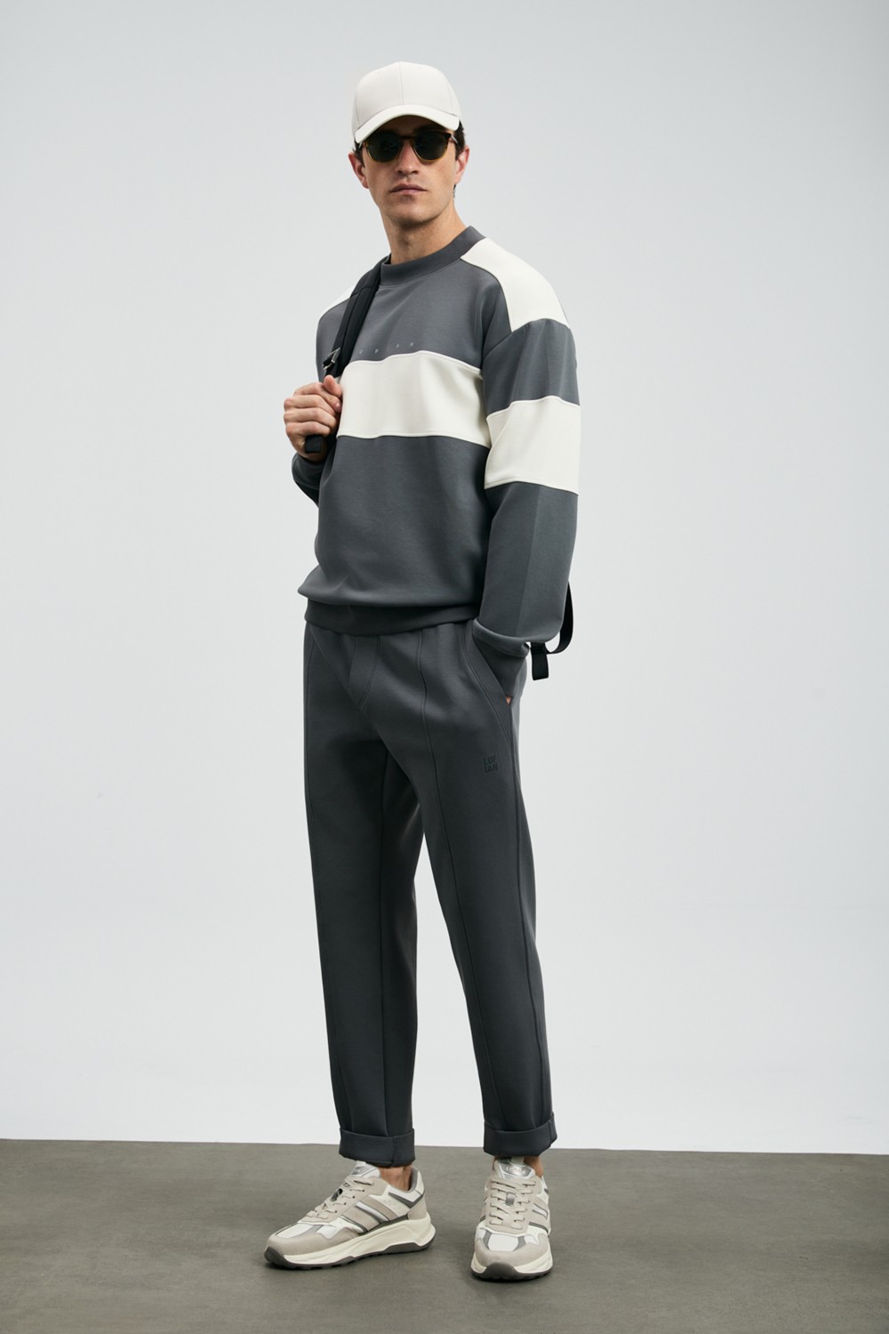 Lufian Pıeces Erkek Sweatshirt Koyu Gri görsel 2
