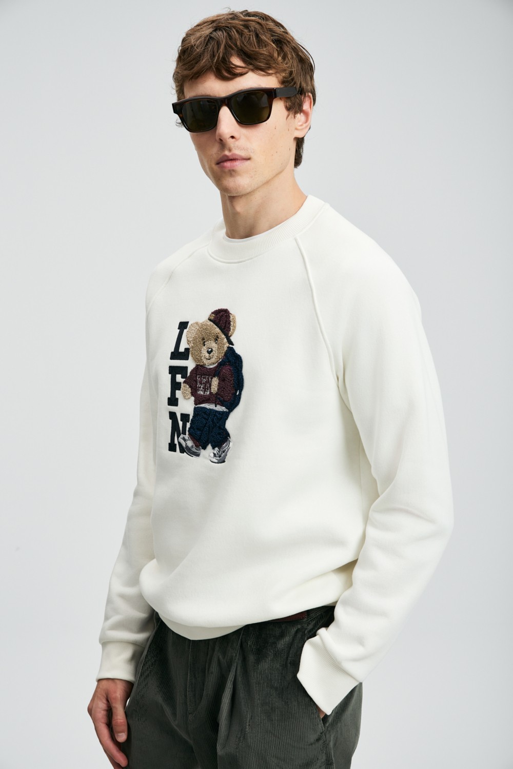 Lufian Storm Erkek Sweatshirt Kırık Beyaz