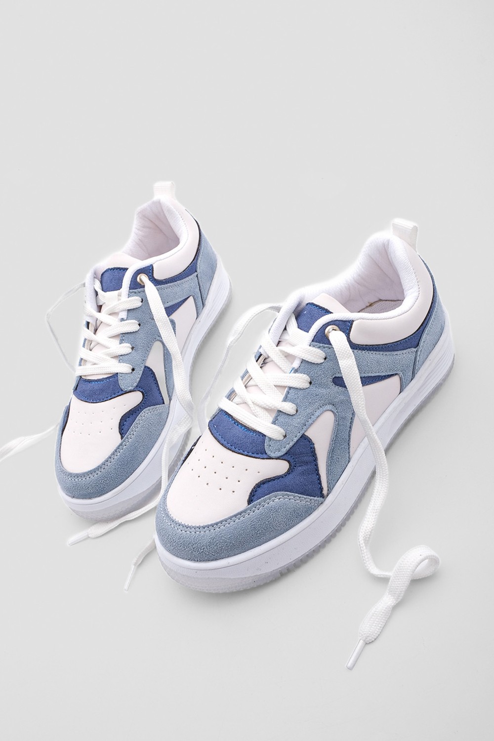 Marjin Kadın Sneaker Yüksek Taban Spor Ayakkabı Aryan Gri Süet