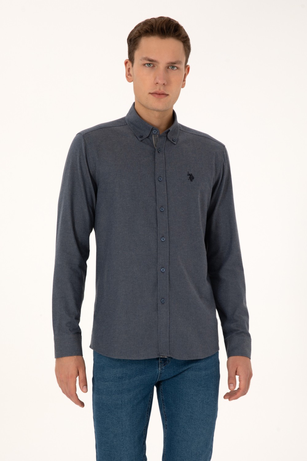 U.S. Polo Assn. Erkek Açık Lacivert Uzun Kollu Gömlek 50308554-VR059