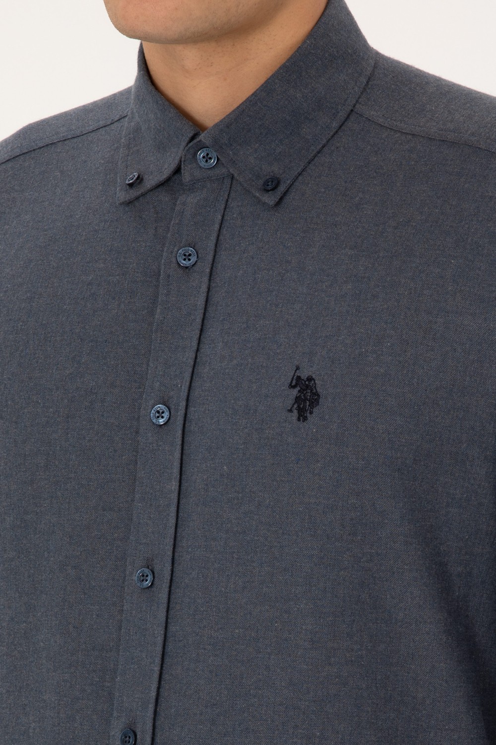 U.S. Polo Assn. Erkek Açık Lacivert Uzun Kollu Gömlek 50308554-VR059 görsel 7