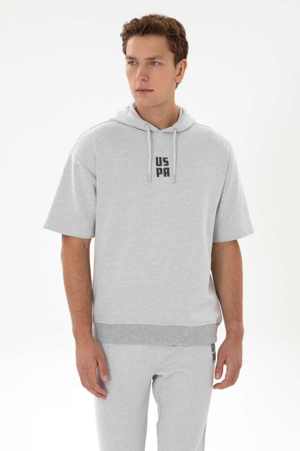 U.S. Polo Assn. Erkek Comfort Fit Kapüşonlu Kısa Kollu Siyah Sweatshirt 50320030-VR046