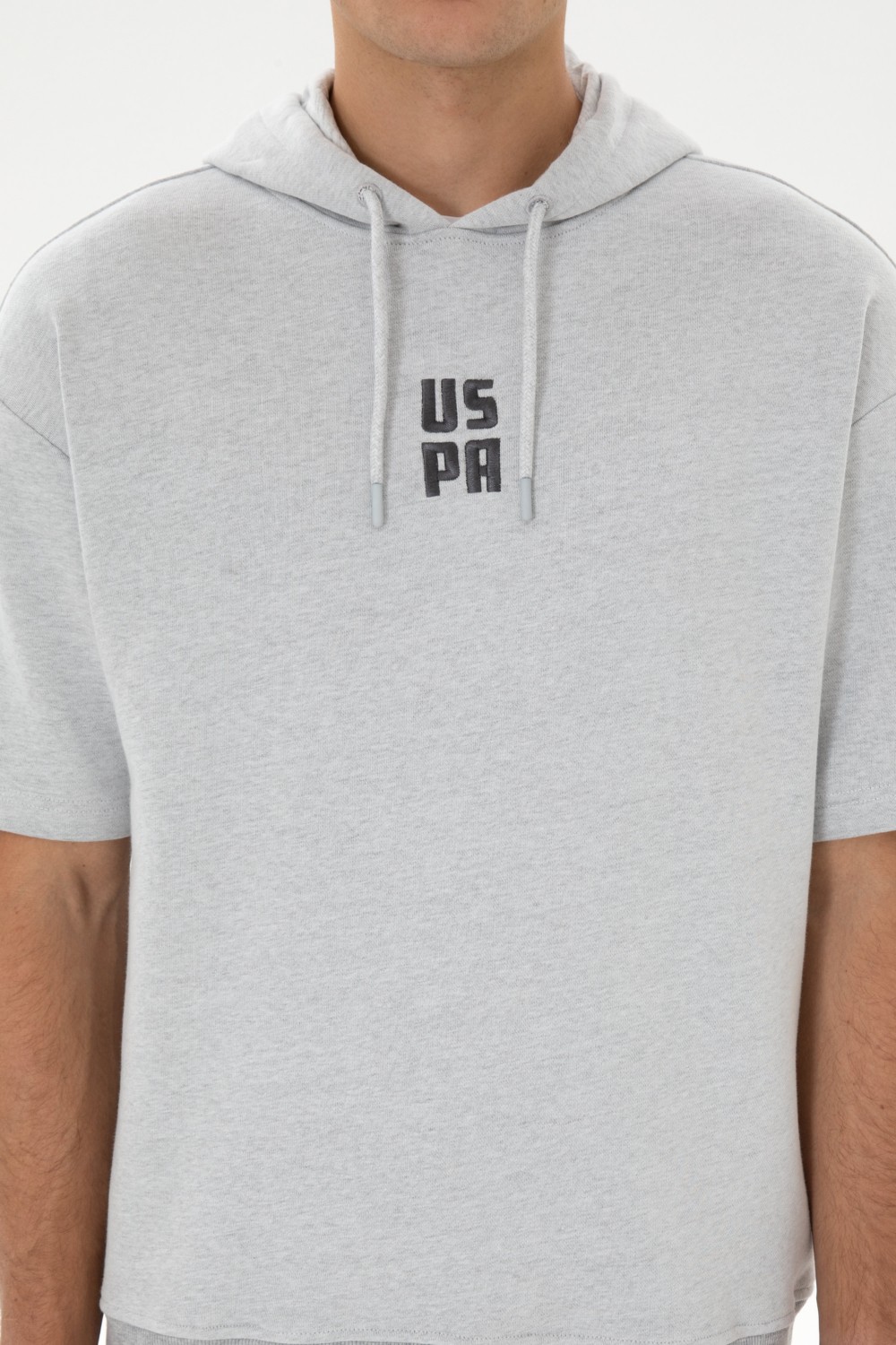 U.S. Polo Assn. Erkek Comfort Fit Kapüşonlu Kısa Kollu Siyah Sweatshirt 50320030-VR046 görsel 6