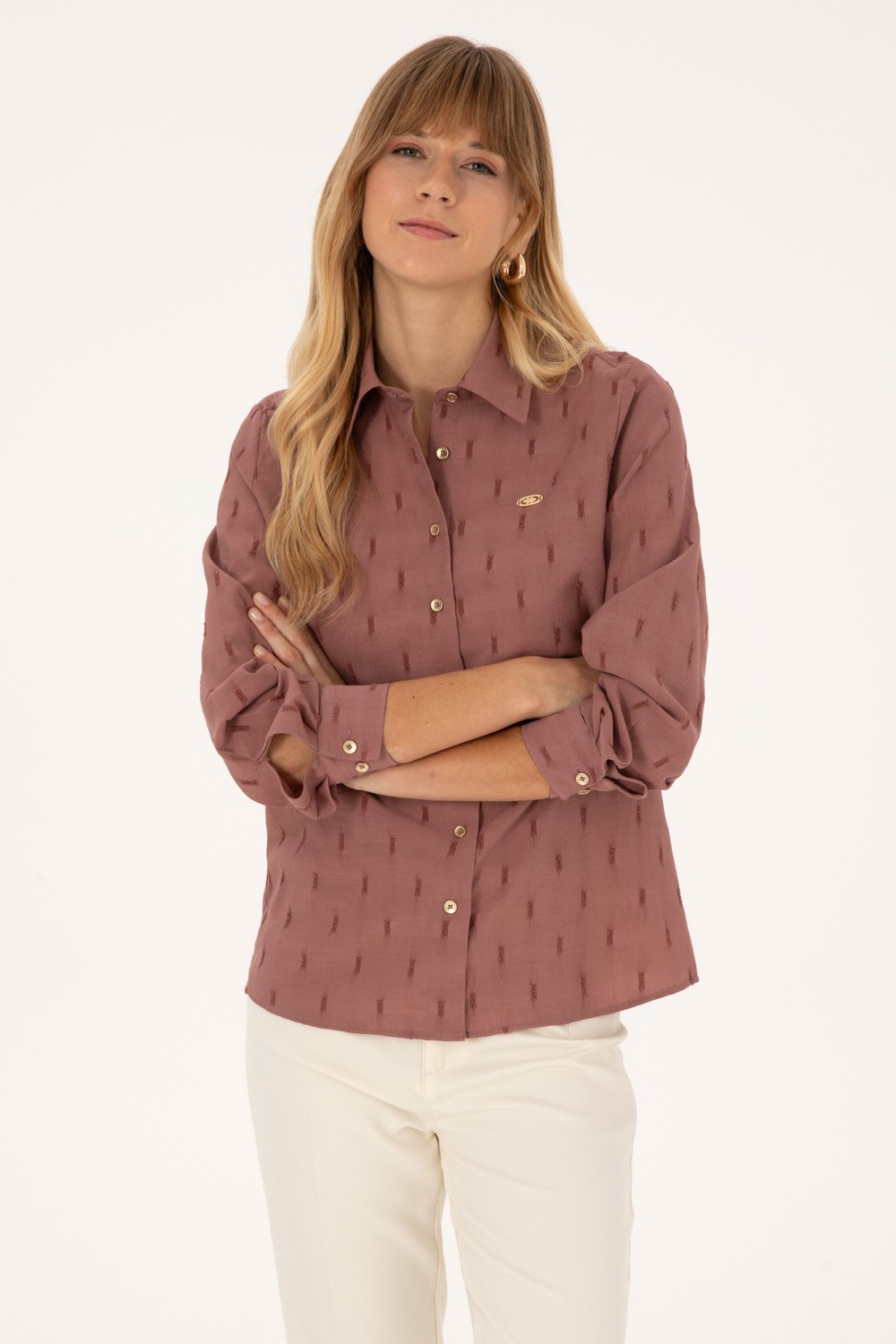 U.S. Polo Assn. Kadın Siyah Gömlek Desenli 50308707-VR046 görsel 3