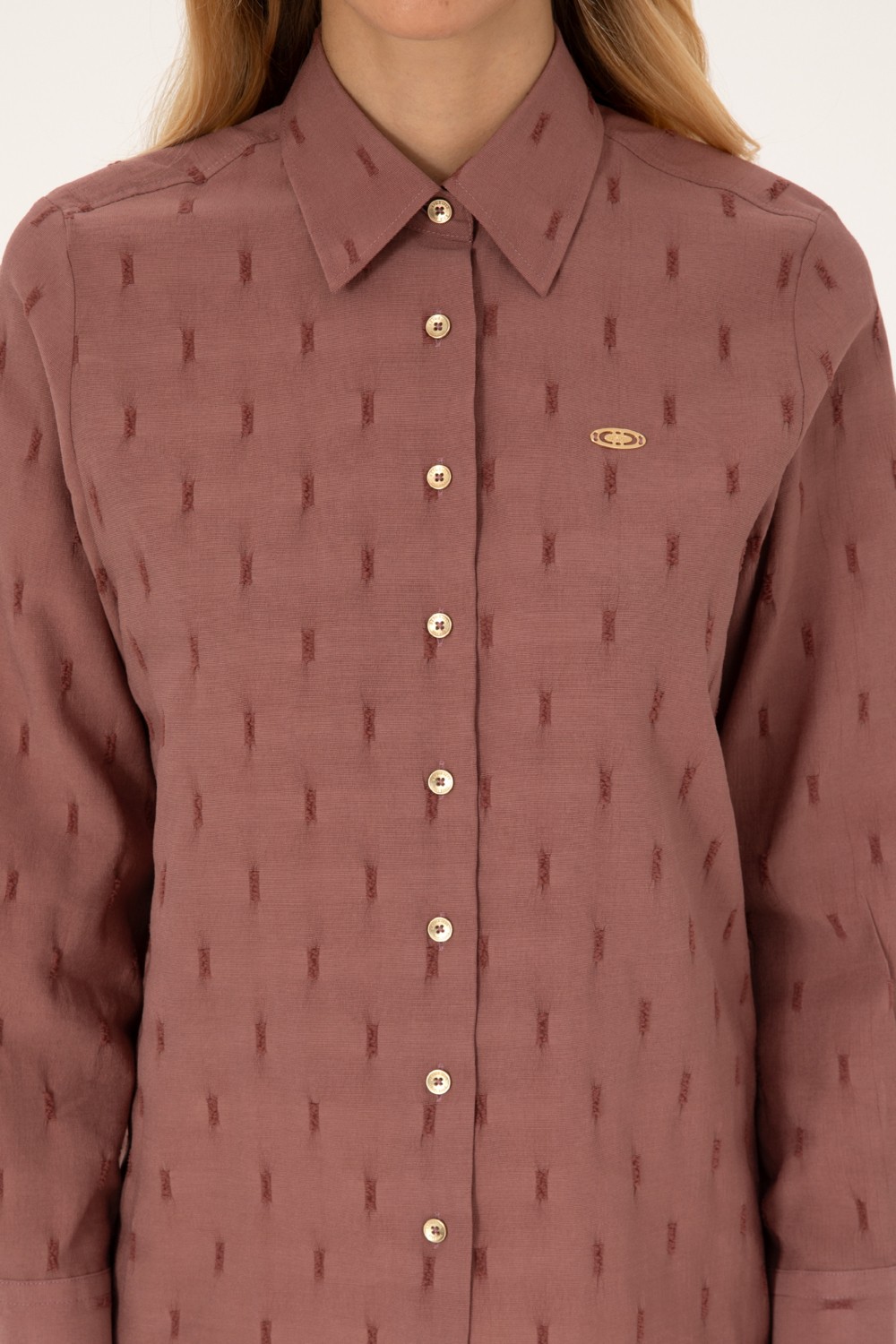 U.S. Polo Assn. Kadın Siyah Gömlek Desenli 50308707-VR046 görsel 6