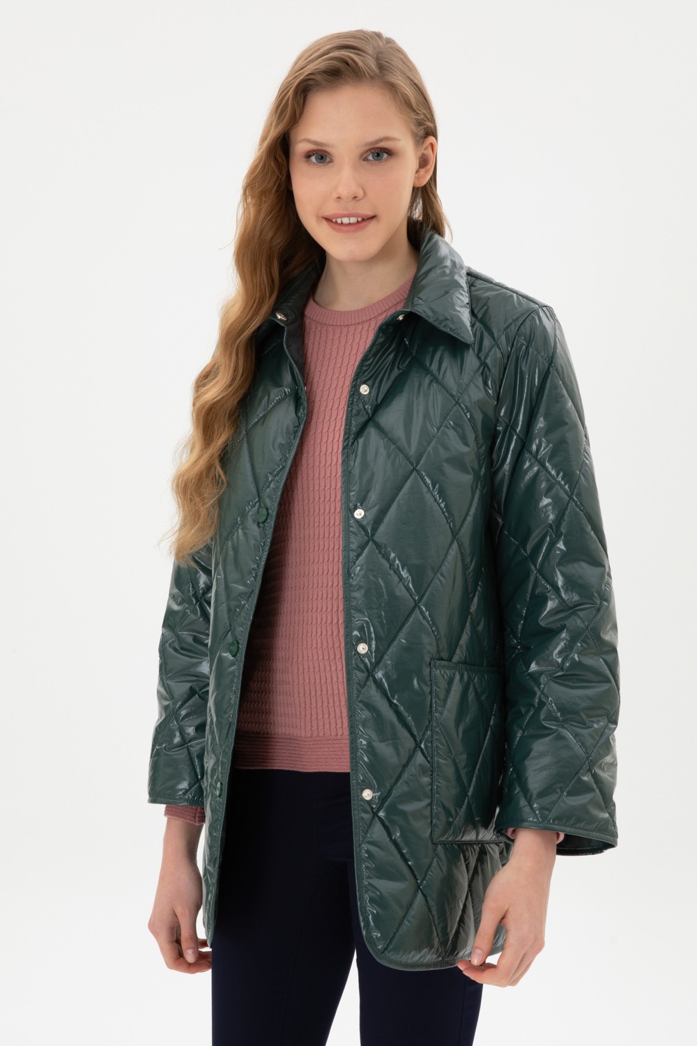 U.S. Polo Assn. Kadın Koyu Yeşil Mont 50312102-VR079 görsel 3