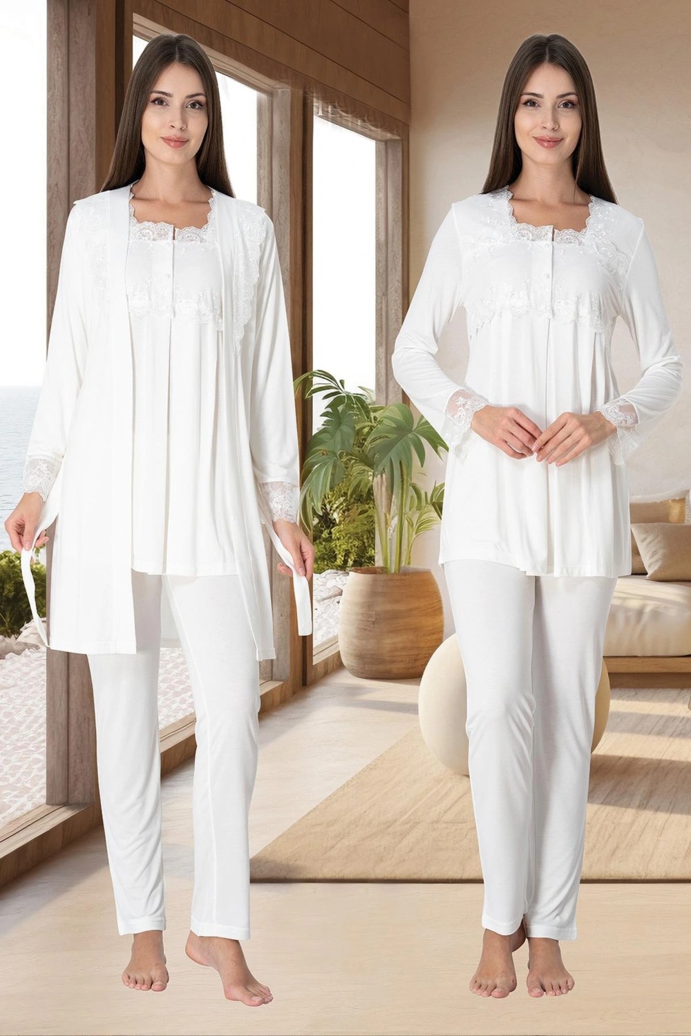 Larimar Effortt 2401 Sabahlıklı Lohusa Pijama Takımı