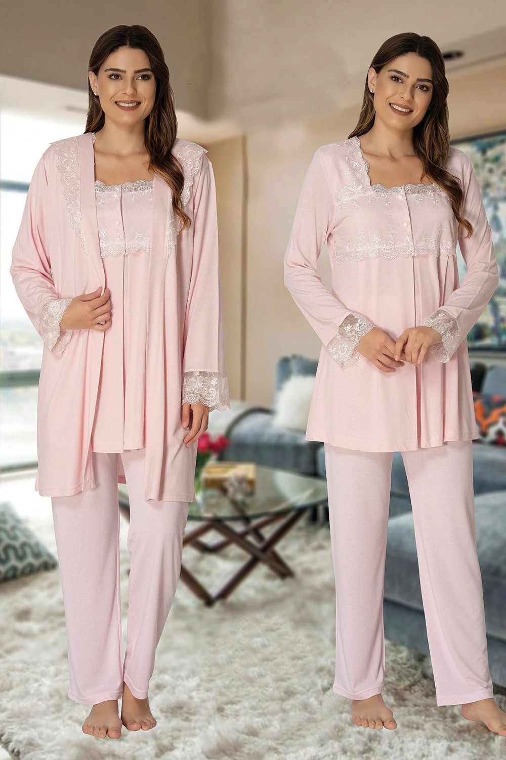Larimar Effortt 2401 Sabahlıklı Lohusa Pijama Takımı