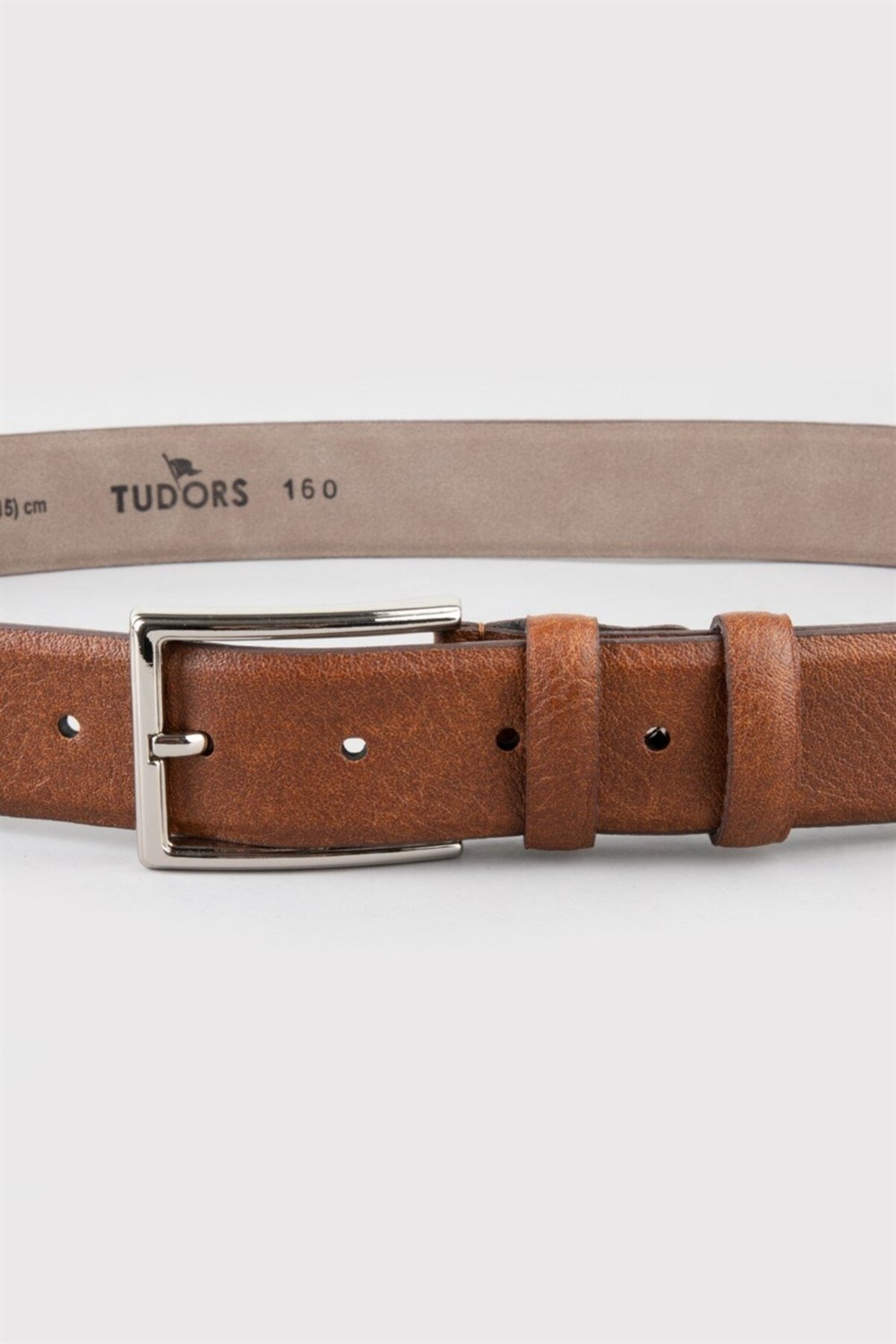 Tudors Erkek 3,5 cm Klasik Taba Renk Kemer görsel 2
