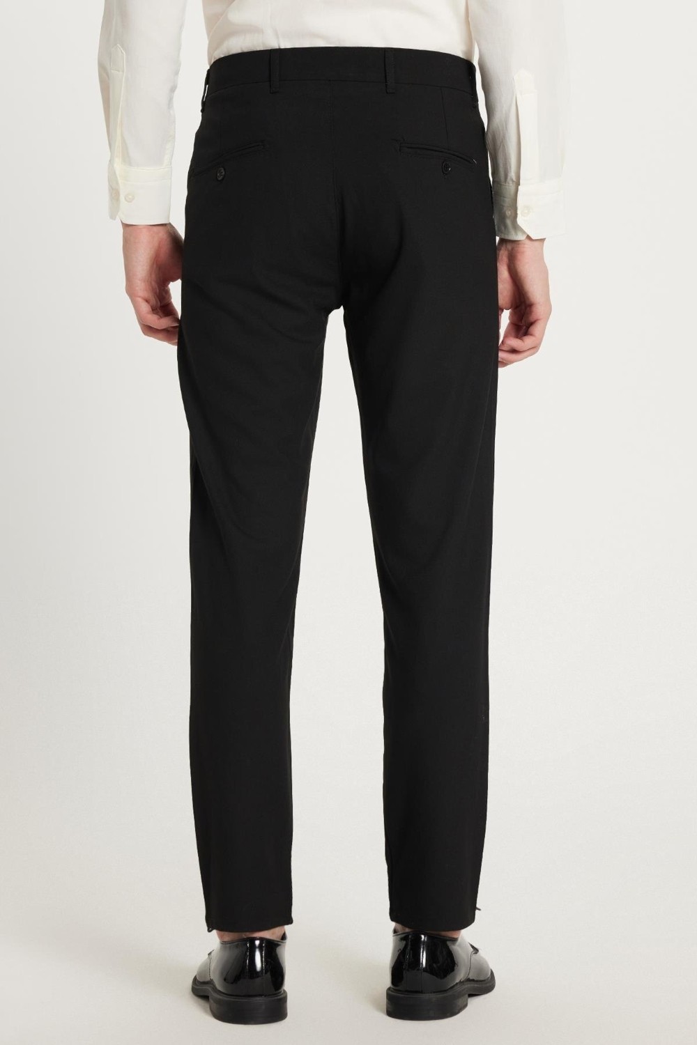 Tudors Erkek Slim Fit Dar Kesim Chino Yandan Cepli Pamuklu Siyah Pantolon görsel 5