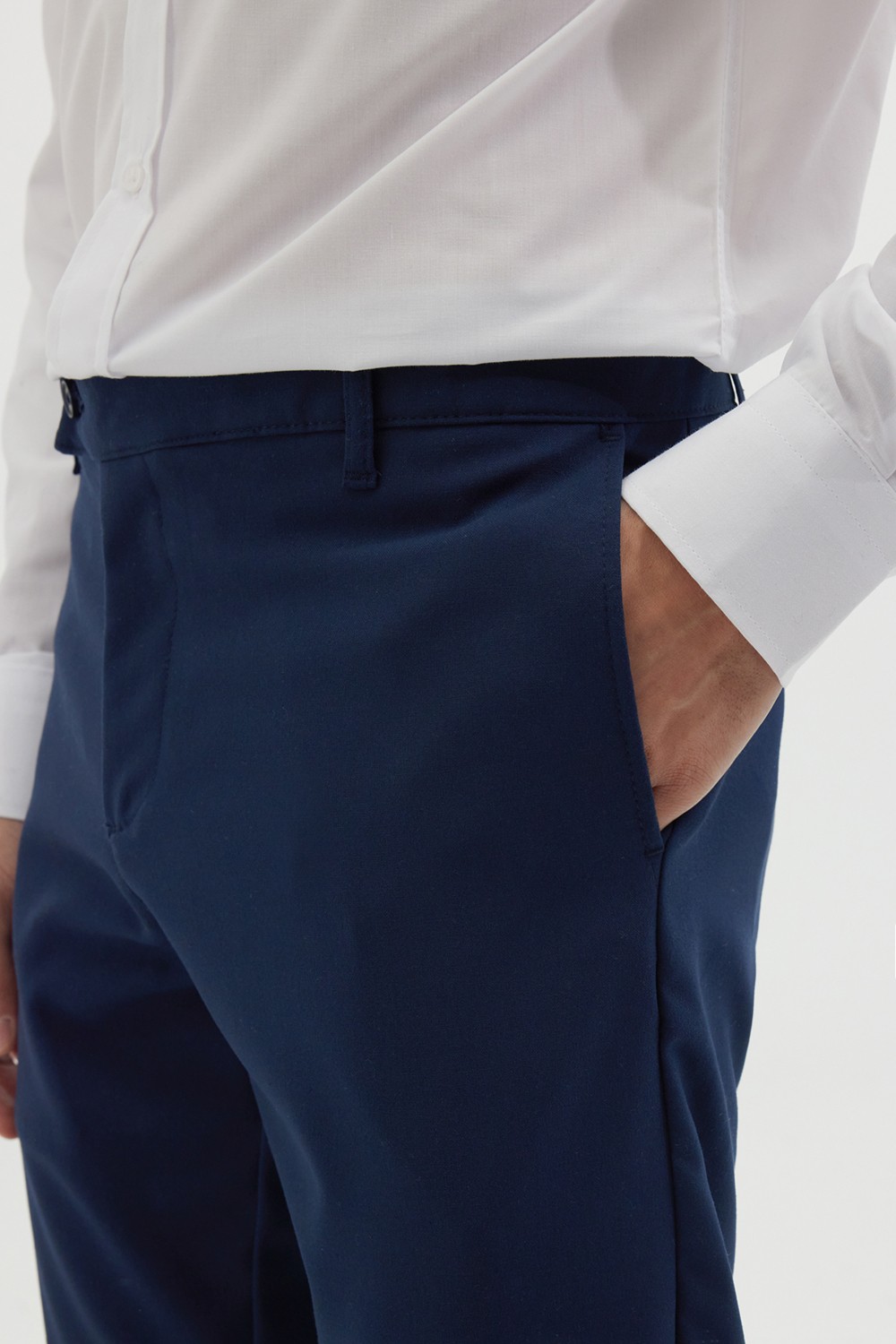 Tudors Erkek Slim Fit Dar Kesim Esnek Yan Cepli Bilek Boy Canvas Kesim Siyah Pantolon görsel 3