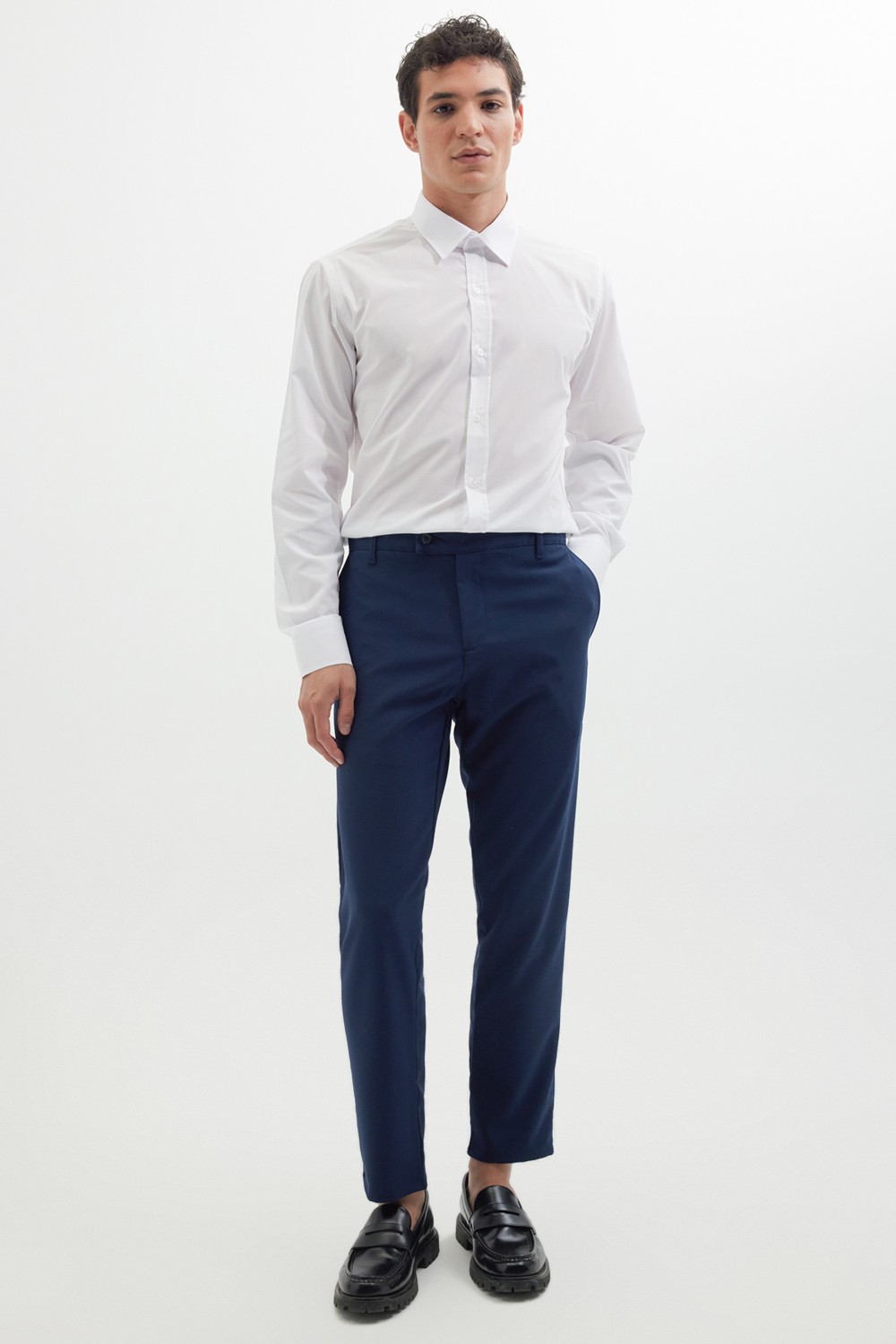 Tudors Erkek Slim Fit Dar Kesim Esnek Yan Cepli Bilek Boy Canvas Kesim Siyah Pantolon görsel 4