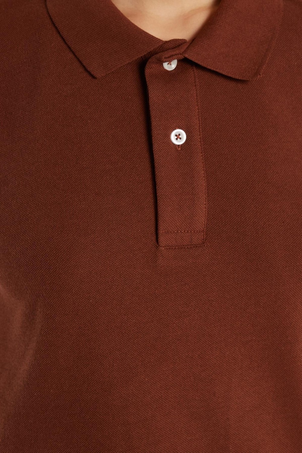 Tudors Erkek Slim Fit Dar Kesim Pamuklu Yumuşak Doku Nefes Alan Kumaş Kahverengi Polo Yaka Tişört görsel 7