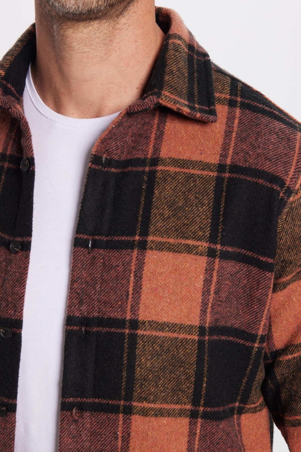 Tudors Erkek Slim Fit Dar Kesim Oduncu Kareli Kışlık Gömlek görsel 4