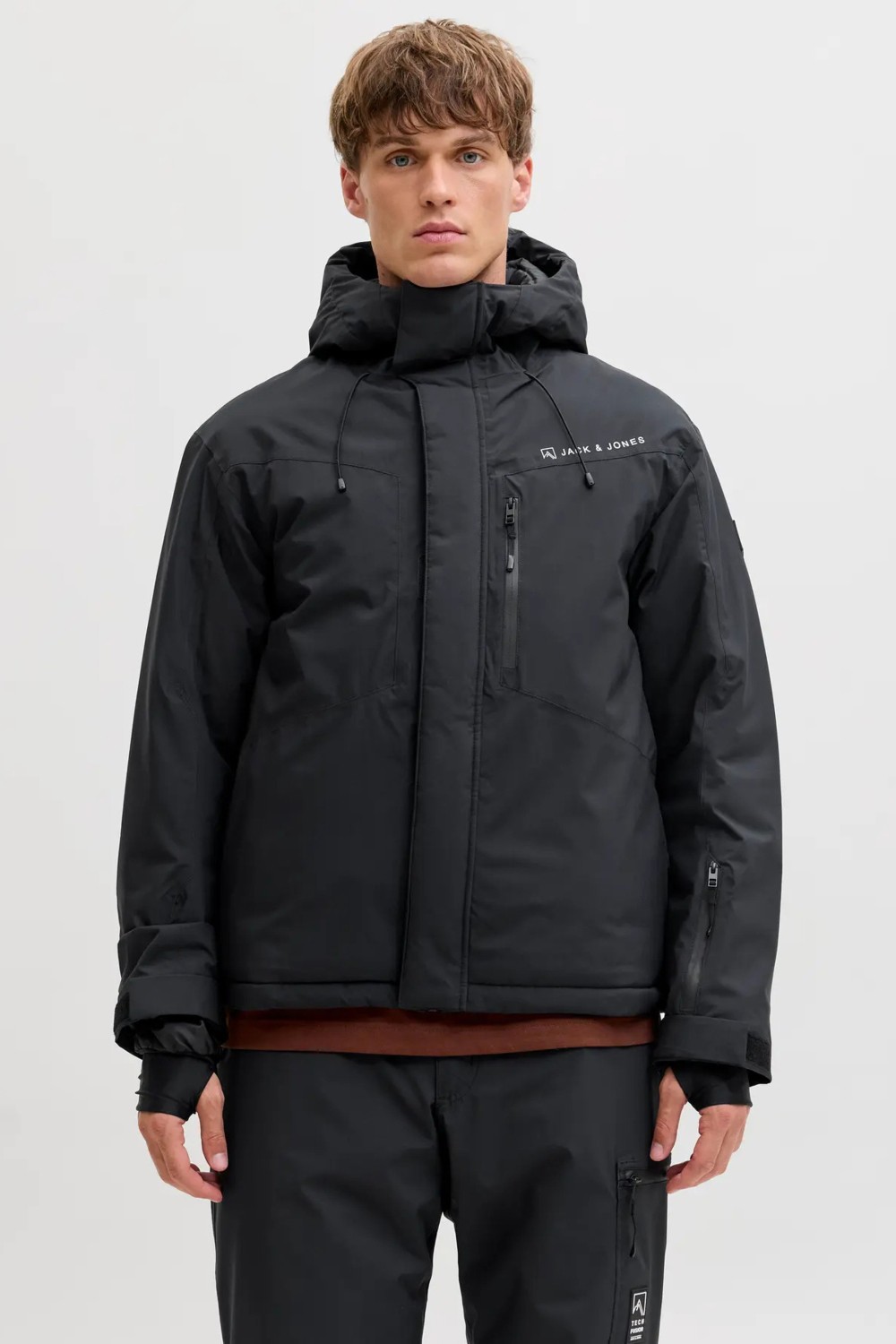 Jack & Jones Erkek Jjalpes Kapüşonlu Su ve Rüzgar Geçirmez Mont 12284649 Siyah görsel 3