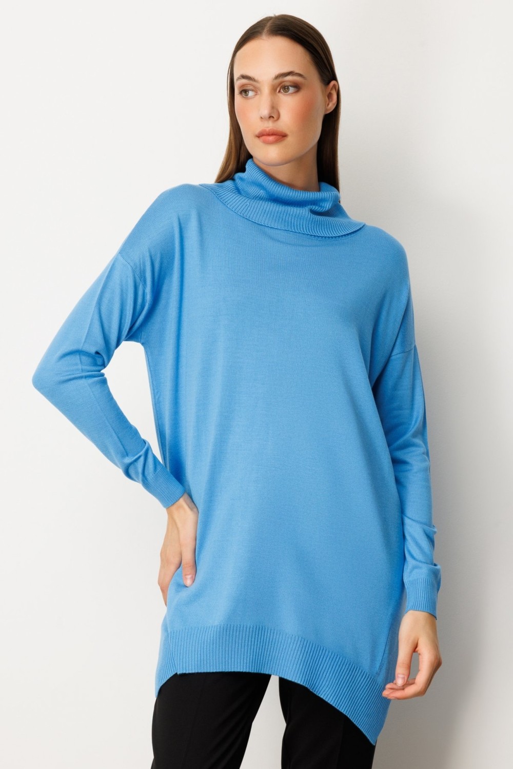 On Triko Balıkçı Yaka Tunik 65317 görsel 3