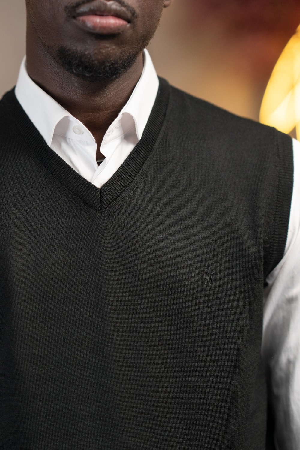 Woolen World V Yaka Regular Fit Yünlü Kolsuz Triko Süveter görsel 8