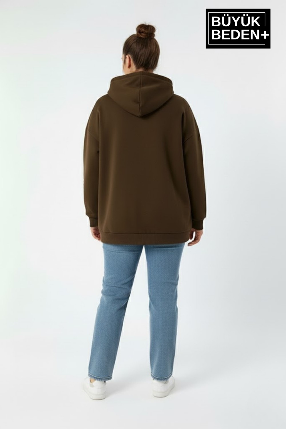 Superlife Kadın Büyük Beden New York Baskılı Kapüşonlu Sweatshirt SPR26BSWK962 görsel 3
