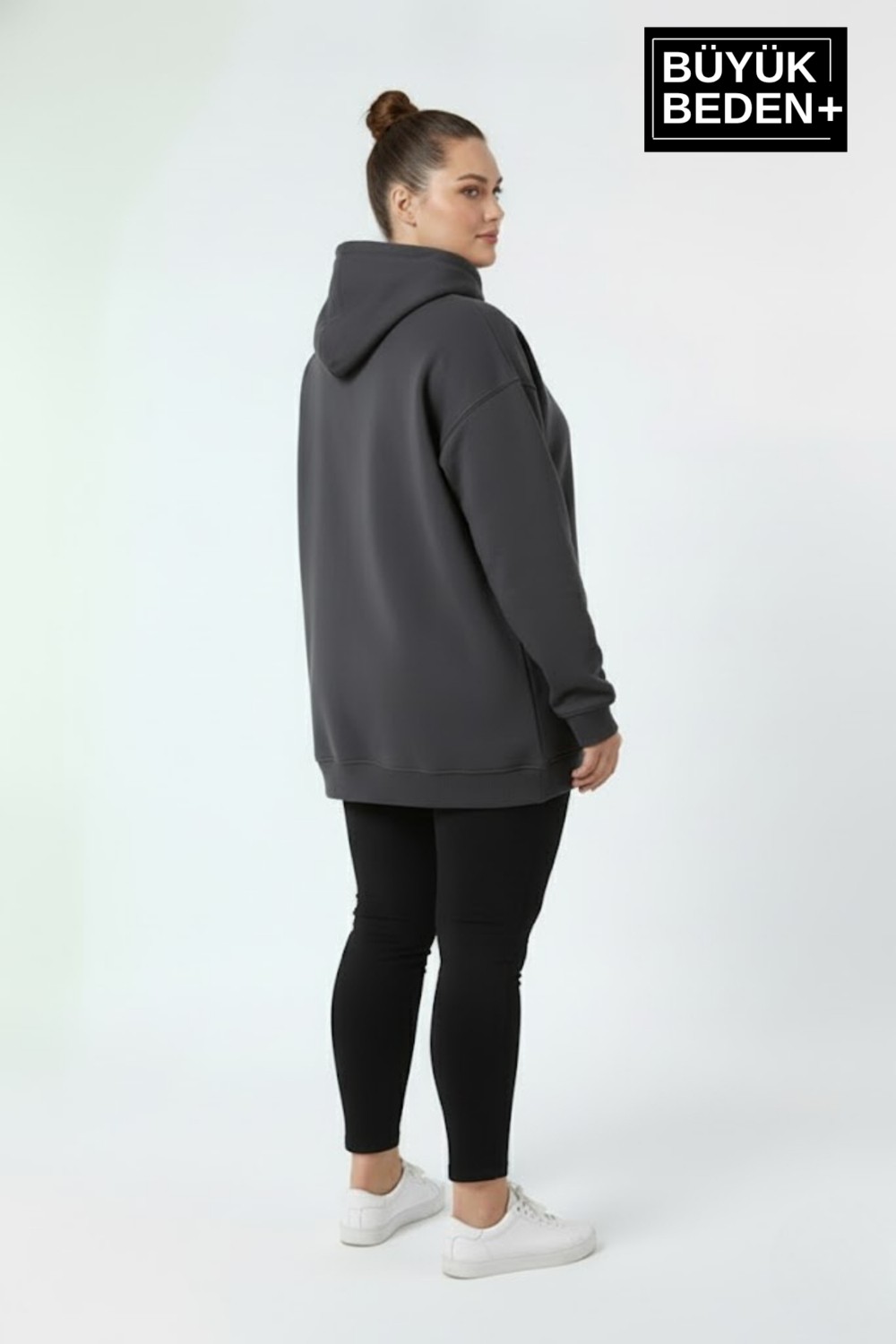 Superlife Kadın Büyük Beden Brooklyn 1970 Baskılı Kapüşonlu Sweatshirt SPR26BSWK964 görsel 8