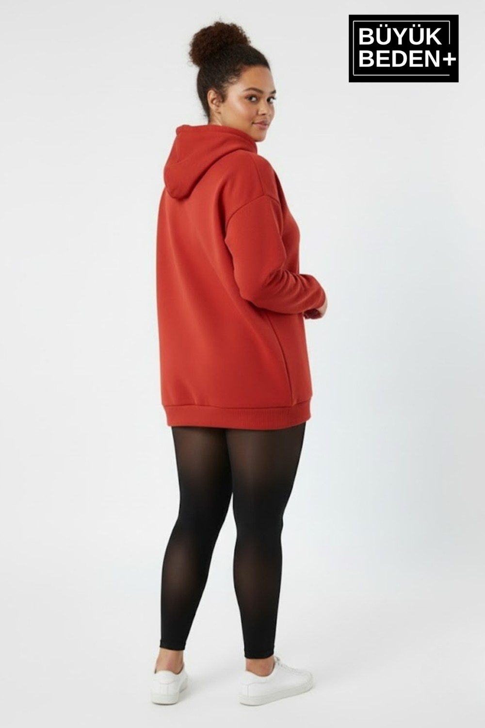 Superlife Kadın Büyük Beden Rahat Kalıp Hoodie -Unified Baskılı Kapüşonlu Sweatshirt SPR26BSWK968 görsel 2