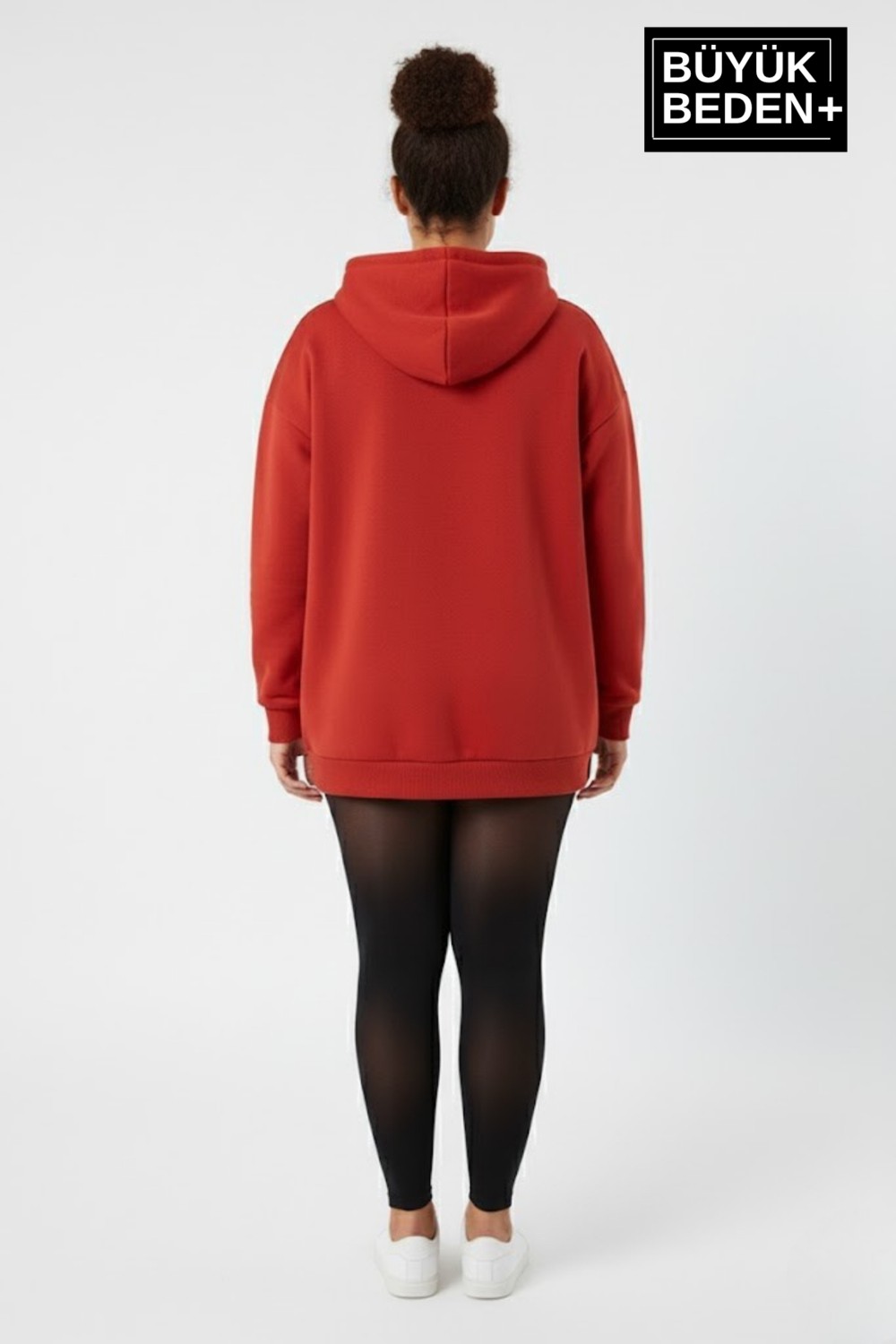 Superlife Kadın Büyük Beden Rahat Kalıp Hoodie -Unified Baskılı Kapüşonlu Sweatshirt SPR26BSWK968 görsel 3