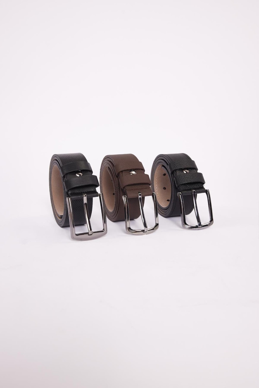 Tudors Erkek 3'lü Set 4 Cm Spor Siyah-Kahverengi-Lacivert Kemer görsel 8