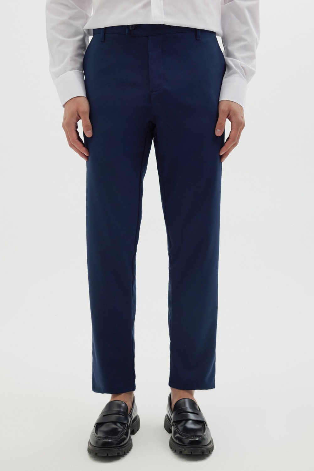 Tudors Erkek Slim Fit Dar Kesim Esnek Yan Cepli Bilek Boy Canvas Kesim Siyah Pantolon