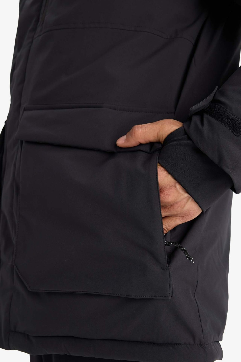 DeFacto Sıcak Tutan Su İtici Regular Fit Kapüşonlu Fermuarlı Rüzgar Geçirmez Parka Mont F3793AX25WN görsel 7